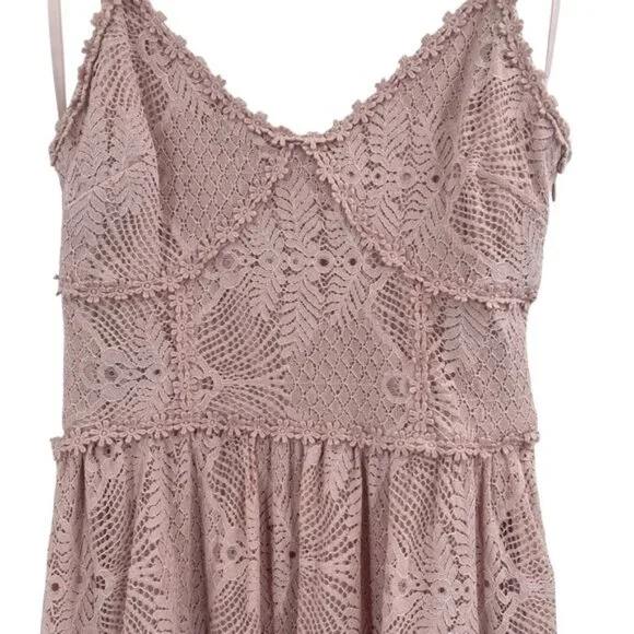 NSR Pink Lace Midi Dress Small - Picture 3 of 8